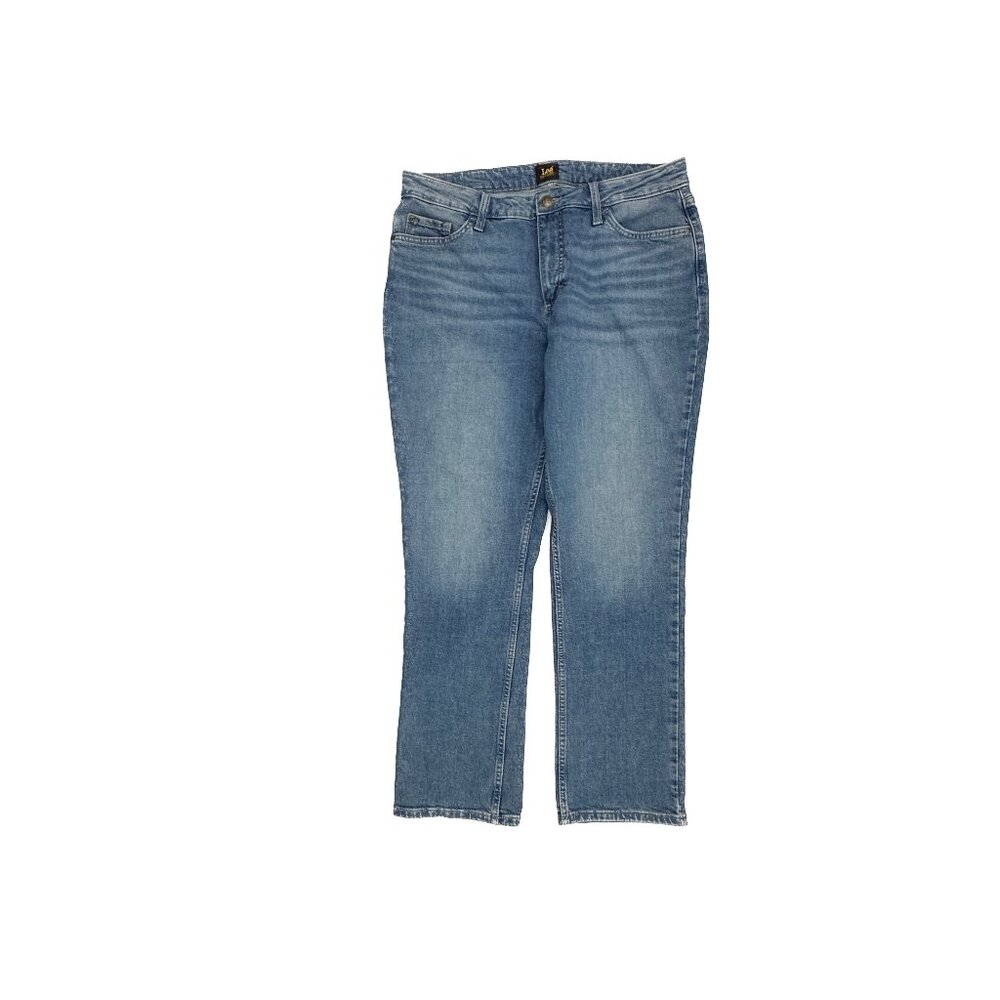 Lee Straight Leg Women's size 14 Medium Wash Blue Denim Jeans